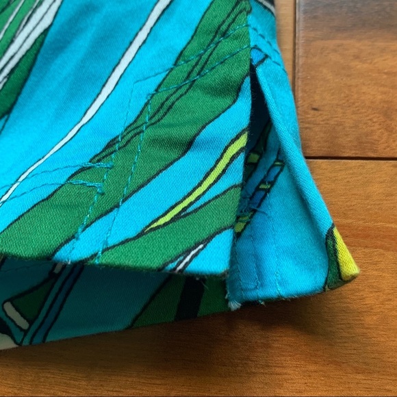 Cache Tropical Print Women Shorts - Blue and Green - Picture 5 of 9